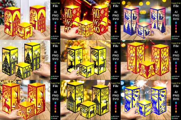 20 Christmas 3D SVG Lanterns for Festive Handmade Projects