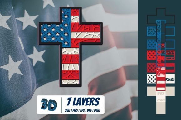 3D American Cross SVG: A Powerful Design Shape for Modern Branding