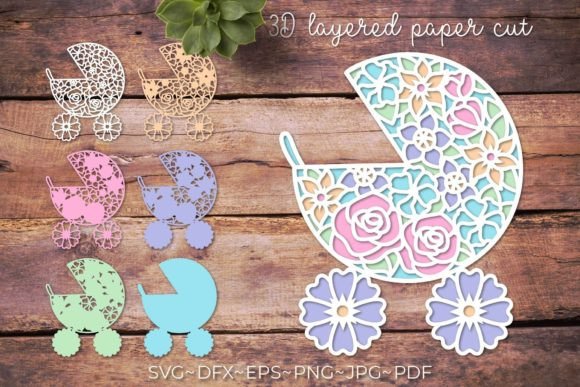 3d Baby Shower Svg New Baby Card Graphics and Crafts