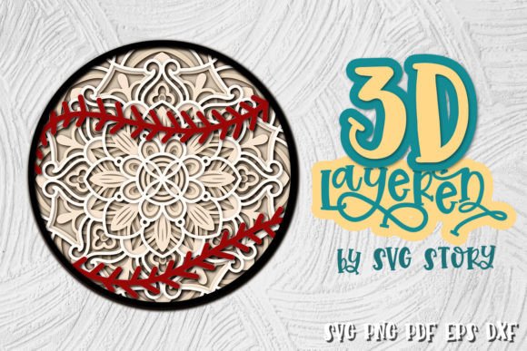 3D Baseball Layered Ball for Laser Cutting and Editorial Design