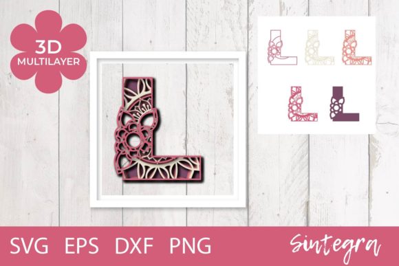 3D Floral Letter L Mandala Layer SVG Review