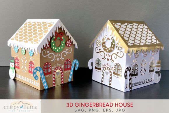 3D Gingerbread House SVG: A Festive Graphic Design Asset for Seasonal Projects