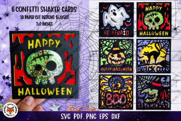 3D Halloween Card Confetti Shaker SVG for Bold Branding and Seasonal Campaigns