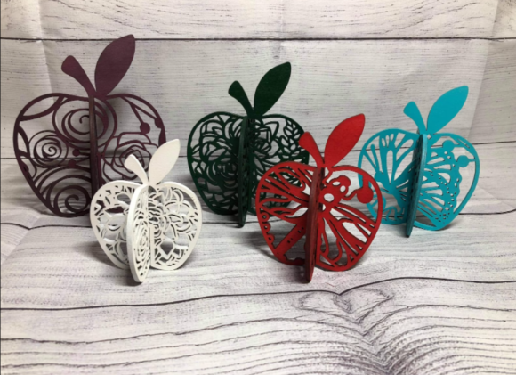 3D Laser-cut Apples for Ornaments and Design