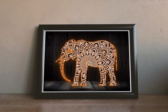 3D Layered Elephant Mandala SVG 6 Layers