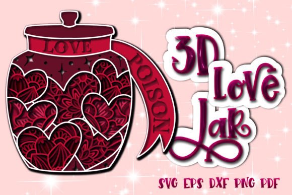 3D Love Poison Jar SVG: A Versatile Shadow Box for Content Creators