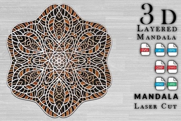 3D Mandala Digital Laser Cut: A Powerful Graphic Design Asset for Wall Decor