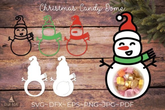 3D Snowman Christmas Candy Dome Holder: A Versatile Graphic Design Asset for Crafts & Marketing