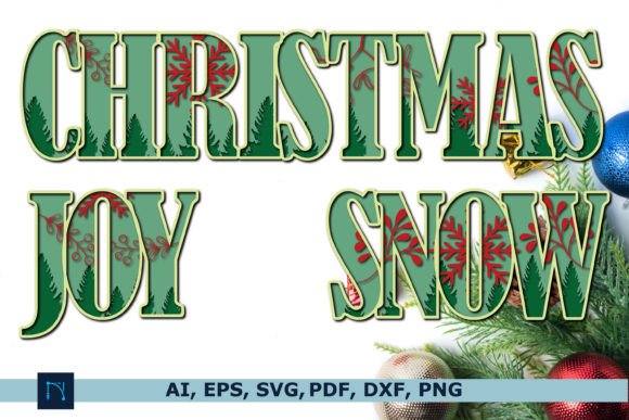 3D SVG Alphabet Bundle for Festive Creations