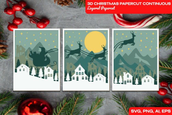 3D SVG Christmas Papercut for Creative Sellers