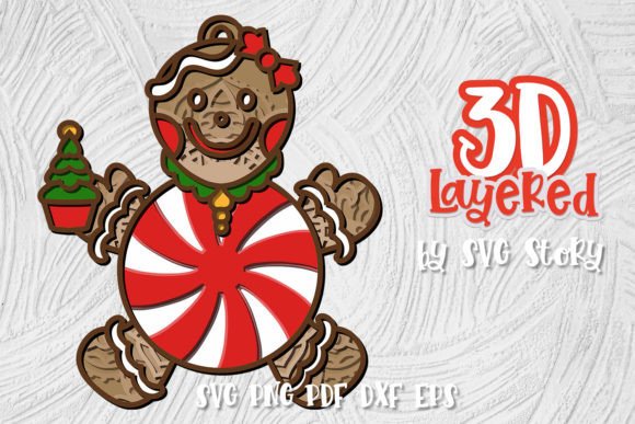 3D SVG Christmas Peppermint Candy Design Review