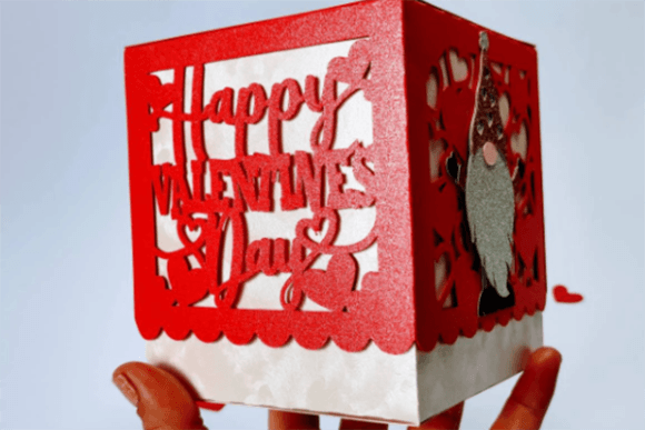 3D SVG Valentine’s Day Favor Box Gnome for Laser Cutting Projects