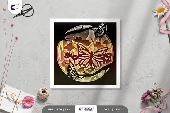 Butterfly in Spring Flower Garden 3D SVG Review for Seasonal Design Assets