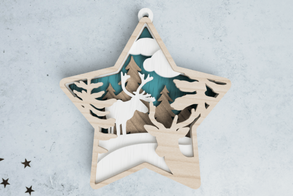 Christmas Star Ornament 3D Layered Laser Cut: A Design Asset for Holiday Branding