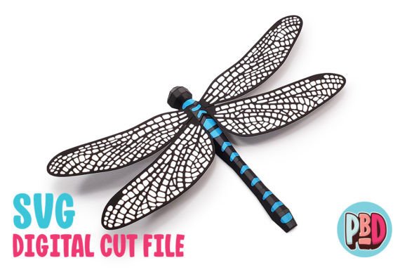 Dragonfly 3D SVG for Local Business Branding & Decor