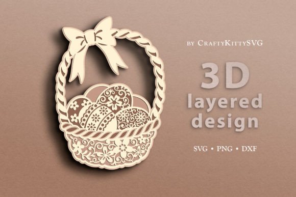 Easter Basket 3D SVG Cut File: A Spring Amp Laser Cutting Asset for Content Creators