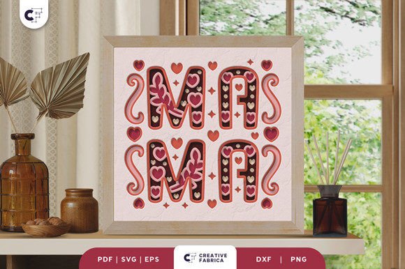 Floral Mama 3D Shadow Box Paper Cut: A Holiday-Ready SVG Graphic Design Asset