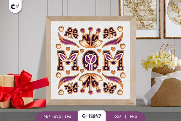 Floral Mom 3D Shadow Box Paper Cut – A Holiday Design Asset for Crafters and Brands