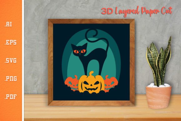 Halloween 3D SVG Paper Cut for Shadow Box Designs
