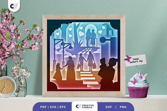 Mom and Daughter 3D SVG for Festive Crafting Projects