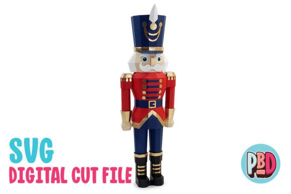 Nutcracker 3D Papercraft for Embroidery Projects