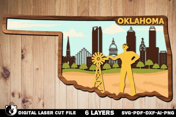 Oklahoma SVG for Laser Cutting Wall Decor Projects