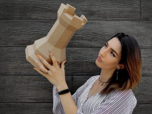Rook 3D Chess Set Paper Craft: A Unique SVG Asset for Creative Projects