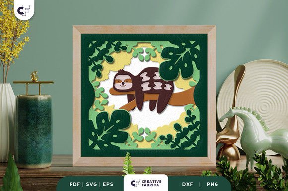 Sloth on a Branch 3D SVG Graphic for Local Business Branding