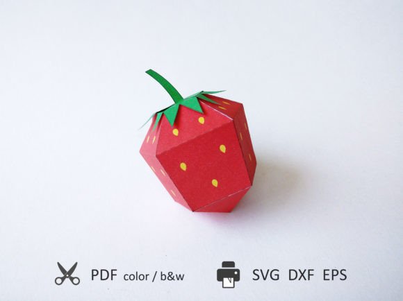Strawberry 3D Papercraft Toy SVG Review for Embroidery Projects