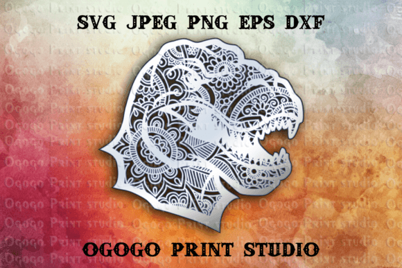 Tyrannosaurus 3D Layered Mandala SVG for Creative Design Projects