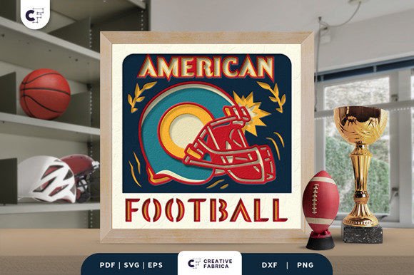Vintage American Football 3D SVG for Lifestyle and Hobbies